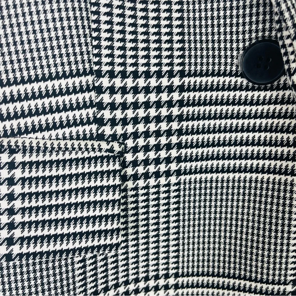 NWT Rachel Zoe black white houndstooth button preppy vest large - Picture 4 of 8